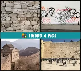 Concrete wall clue in four pics one word level 87